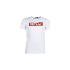 T-shirty z krótkim rękawem Replay YLON. Białe t-shirty męskie marki Replay, s, bez wzorów, bez kołnierzyka, krótkie. Za 129,00 zł.