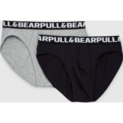 Bokserki z logo P&B (komplet 2 szt.). Szare bokserki męskie marki Pull&Bear. Za 49,90 zł.