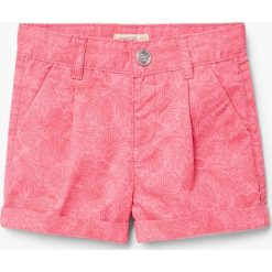 Mango Kids - Szorty dziecięce Apple 80-104 cm. Różowe spodenki dziewczęce marki Mango Kids, z bawełny, casualowe. Za 59,90 zł.