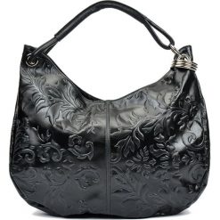 Shopper bag damskie: Skórzana torebka w kolorze czarnym – (S)30 x (W)25 x (G)6,5 cm