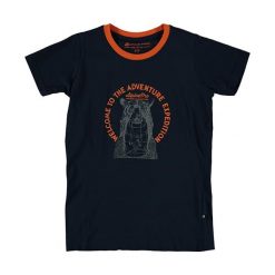 T-shirty chłopięce z nadrukiem: Koszulka „Unego” w kolorze granatowo-pomarańczowym