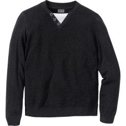 Swetry męskie: Sweter Slim Fit bonprix antracytowy melanż