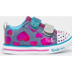 Skechers - Tenisówki. Niebieskie trampki dziewczęce Skechers, bez wzorów, z materiału, bez zapięcia. W wyprzedaży za 129,90 zł.