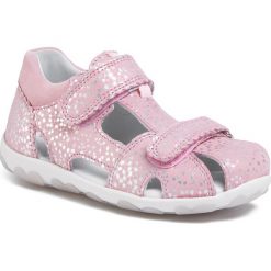 Sandały SUPERFIT - 6-600037-5500 D Rosa. Różowe sandały dziewczęce Superfit, ze skóry, bez zapięcia. Za 249,00 zł.