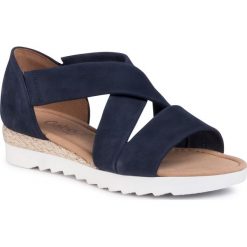 Espadryle GABOR - 42.711.36 Navy. Niebieskie espadryle damskie Gabor, bez wzorów, ze skóry ekologicznej, bez obcasa. Za 399,00 zł.