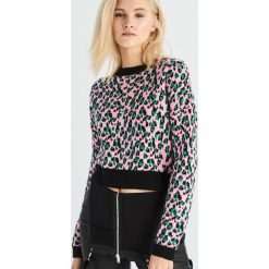 Żakardowy sweter - Wielobarwn. Szare swetry damskie marki Sinsay, s, bez wzorów, z żakardem, bez rękawów, bez kaptura. Za 39,99 zł.