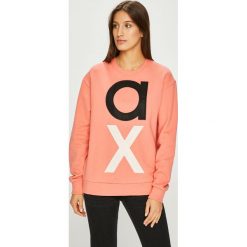Armani Exchange - Bluza. Różowe bluzy damskie marki Armani Exchange, s, z nadrukiem, z bawełny, bez rękawów, bez kaptura. W wyprzedaży za 269,90 zł.