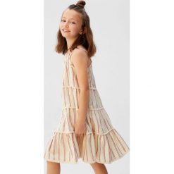 Mango Kids - Sukienka dziecięca Almond 110-164 cm. Sukienki dziewczęce Mango Kids, bez wzorów, z bawełny, casualowe, bez rękawów, rozkloszowane. W wyprzedaży za 59,90 zł.