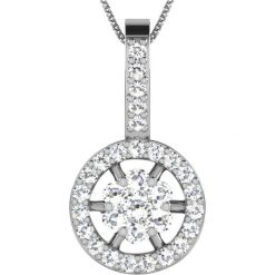 Naszyjniki damskie: Srebrny naszyjnik z diamentami – dł. 40 cm