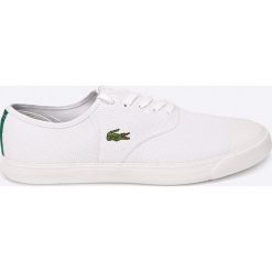 Lacoste - Tenisówki. Białe tenisówki męskie marki Lacoste, z materiału, na sznurówki. W wyprzedaży za 239,90 zł.