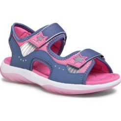 Sandały SUPERFIT - 6-06129-80 S Blau/Rosa. Niebieskie sandały dziewczęce Superfit, ze skóry ekologicznej, bez zapięcia. Za 249,00 zł.