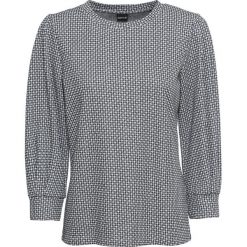 Shirt w kratę z lureksową nitką bonprix biel wełny - czarny w kratę. Białe koszulki damskie bonprix, bez wzorów, z wełny, eleganckie, z okrągłym kołnierzem, bez rękawów. Za 79,99 zł.