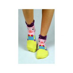 Kolorowe skarpetki ze świnką. Szare skarpetki damskie marki Candysox.pl, w kolorowe wzory. Za 30,00 zł.