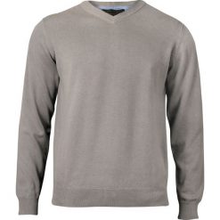 Beżowo-Szary Męski Sweter w Serek (V-neck) -Adriano Guinari- Klasyczny, Jednokolorowy SWADGSS18satelite. Szare swetry męskie Adriano Guinari, m, bez wzorów, z bawełny, eleganckie, z dekoltem w serek, bez kaptura. Za 99,00 zł.