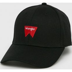 Wrangler - Czapka. Czarne czapki męskie Wrangler, bez wzorów, z bawełny. Za 129,90 zł.