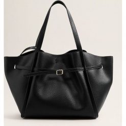 Mango - Torebka Louise. Czarne shopper bag damskie Mango, z materiału, do ręki, duże. Za 139,90 zł.
