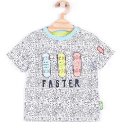 Coccodrillo - T-shirt dziecięcy 62-86 cm. Szare t-shirty męskie marki COCCODRILLO, m, z nadrukiem, z bawełny, z okrągłym kołnierzem. Za 42,90 zł.