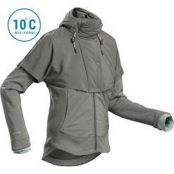 Bluza NH500 Hybride damska. Brązowe bluzy damskie QUECHUA, xl, bez wzorów, z elastanu, bez rękawów, bez kaptura. Za 179,99 zł.