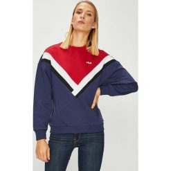 Fila - Bluza. Niebieskie bluzy damskie Fila, s, z nadrukiem, z bawełny, bez rękawów, bez kaptura. W wyprzedaży za 159,90 zł.