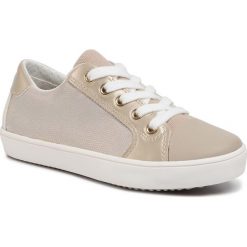 Trampki GEOX - J Gisli G. A J024NA 0NFBC C0439 S Beige/White. Żółte trampki dziewczęce Geox, bez wzorów, z gumy, na sznurówki. W wyprzedaży za 159,00 zł.