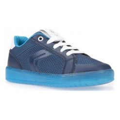 Geox Tenisówki Chłopięce Kommodor 32 Niebieskie. Niebieskie buty sportowe chłopięce marki Geox, z materiału. W wyprzedaży za 189,00 zł.
