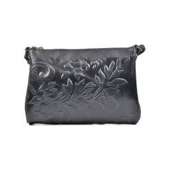 Torebki klasyczne damskie: Skórzana torebka w kolorze czarnym – (S)24 x (W)18 x (G)2 cm