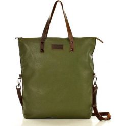 MARCO MAZZINI Torebka shopper old skóra naturalna zieleń khaki. Żółte torby damskie na zakupy marki MAZZINI, w geometryczne wzory, ze skóry, duże. Za 215,00 zł.