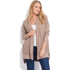FILLE DU COUTURIER kardigan damski Destiny 44 beżowy. Brązowe swetry damskie Fille Du Couturier, bez wzorów, z materiału, eleganckie, z długim rękawem, długie, bez kaptura. W wyprzedaży za 251,00 zł.