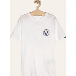 Vans - T-shirt dziecięcy 129-173 cm. Białe t-shirty chłopięce Vans, z nadrukiem, z bawełny, bez rękawów. Za 99,90 zł.