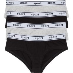 Figi "hipster" (4 pary) bonprix czarno-jasnoszary melanż. Czarne figi damskie marki bonprix, melanż. Za 29,96 zł.
