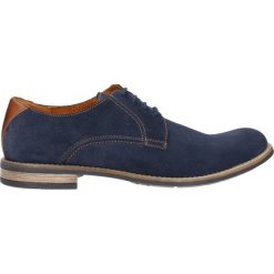 Półbuty ALDO. Niebieskie buty wizytowe męskie Gino Rossi, bez wzorów, ze skóry, eleganckie, na sznurówki. Za 249,90 zł.