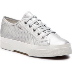 Sneakersy GEOX - D Hidence A D7234A 000BV C1007 Silver. Szare półbuty damskie Geox, ze skóry. W wyprzedaży za 299,00 zł.