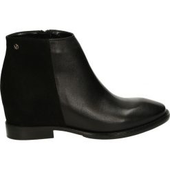 Botki - 71055 P-N NER. Czarne botki damskie na zamek Venezia, ze skóry. Za 259,00 zł.
