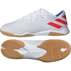 Buty halowe adidas Nemeziz Messi 19.3 In M F34431. Białe buty sportowe męskie Adidas, z materiału, na sznurówki, do piłki nożnej. W wyprzedaży za 339,00 zł.