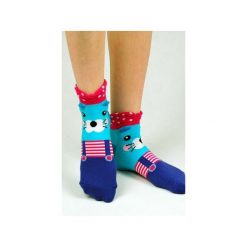 Kolorowe skarpetki z foką. Szare skarpetki damskie marki Candysox.pl, w kolorowe wzory. Za 30,00 zł.