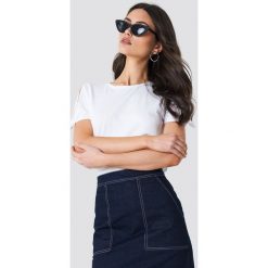 T-shirty damskie: MANGO T-shirt z wiązanym rękawem - White