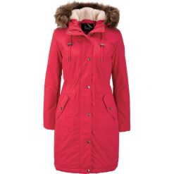 Długa parka z kapturem bonprix czerwony. Czerwone parki damskie bonprix, bez wzorów, długie, z kapturem. Za 199,99 zł.