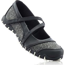 Baleriny bonprix czarny melanż. Czarne baleriny damskie marki bonprix, bez wzorów, z materiału, bez obcasa. Za 74,99 zł.