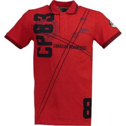 Koszulka polo w kolorze czerwonym. Czerwone koszulki polo męskie Canadian Peak, m, z nadrukiem, z bawełny, polo, bez rękawów. W wyprzedaży za 98,95 zł.