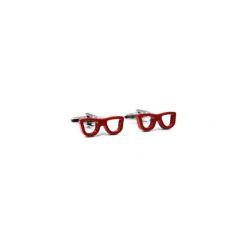 Spinki do mankietów - czerwone okulary U88. Czerwone spinki do mankietów męskie Modini Moda Męska, ze stali. Za 49,51 zł.