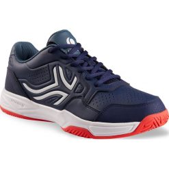 Buty tenis TS190 męskie na twardą nawierzchnię. Niebieskie buty sportowe męskie ARTENGO, z poliesteru, bez zapięcia, tenisowe. Za 119,99 zł.