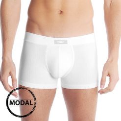 Męskie bokserki DIM Modal Blanc. Szare bokserki męskie marki DIM, bez wzorów, z elastanu. Za 58,99 zł.