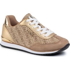 Sneakersy GUESS - Charlin2 FL5CH2 FAL12 BEIGE/BROWN. Pomarańczowe półbuty damskie Guess, ze skóry ekologicznej. Za 419,00 zł.