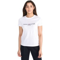 Tommy Hilfiger Essential Koszulka Biały. Białe koszulki damskie TOMMY HILFIGER, xl, z haftami, z bawełny, bez kołnierzyka, z krótkim rękawem. Za 187,95 zł.