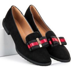 Mokasyny damskie: LORDSY Z KOKARDĄ BEST SHOES czarne