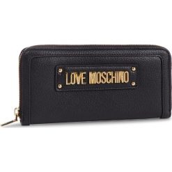 Duży Portfel Damski LOVE MOSCHINO - JC5621PP17LD0000 Nero. Czarne portfele damskie Love Moschino, bez wzorów, ze skóry ekologicznej. W wyprzedaży za 329,00 zł.