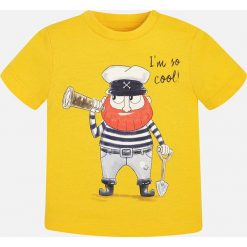 Mayoral - T-shirt dziecięcy 68-98 cm. Żółte t-shirty męskie marki Mayoral, z nadrukiem, z bawełny. Za 49,90 zł.