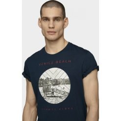 T-shirt męski TSM617 - denim - Outhorn. Koszulki męskie Outhorn, m, bez wzorów, z dzianiny, bez kołnierzyka. Za 39,99 zł.