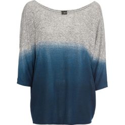 Shirt oversize w cieniowanym kolorze bonprix szaro-niebieski melanż. Szare koszulki damskie bonprix, bez wzorów, bez kołnierzyka, bez rękawów. Za 99,99 zł.