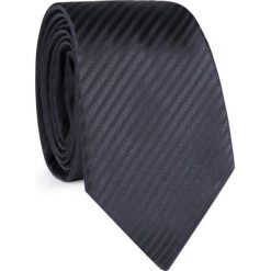Krawat męski KWCR001248. Czarne krawaty męskie Giacomo Conti, w paski, z materiału, eleganckie. Za 69,00 zł.